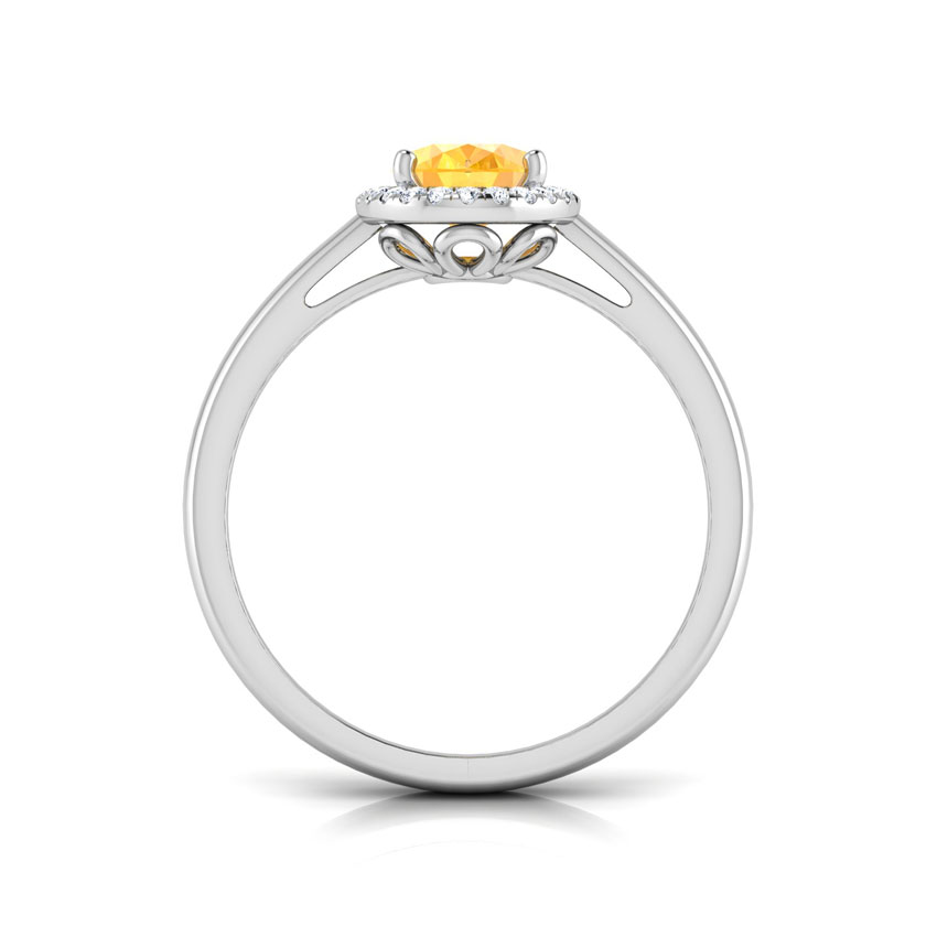 Halo Citrine Birthstone Diamond Ring Halo Citrine Birthstone Diamond Ring