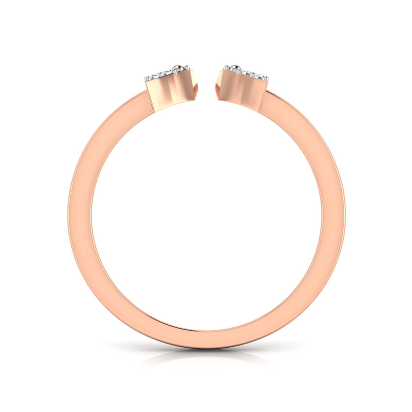 Diamond Rings 18 Karat Rose Gold Arrow Diamond Midi Ring