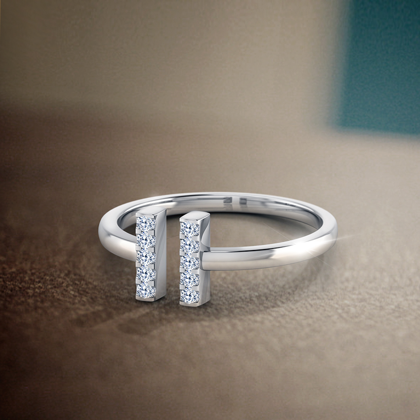 Bar Diamond Midi Ring