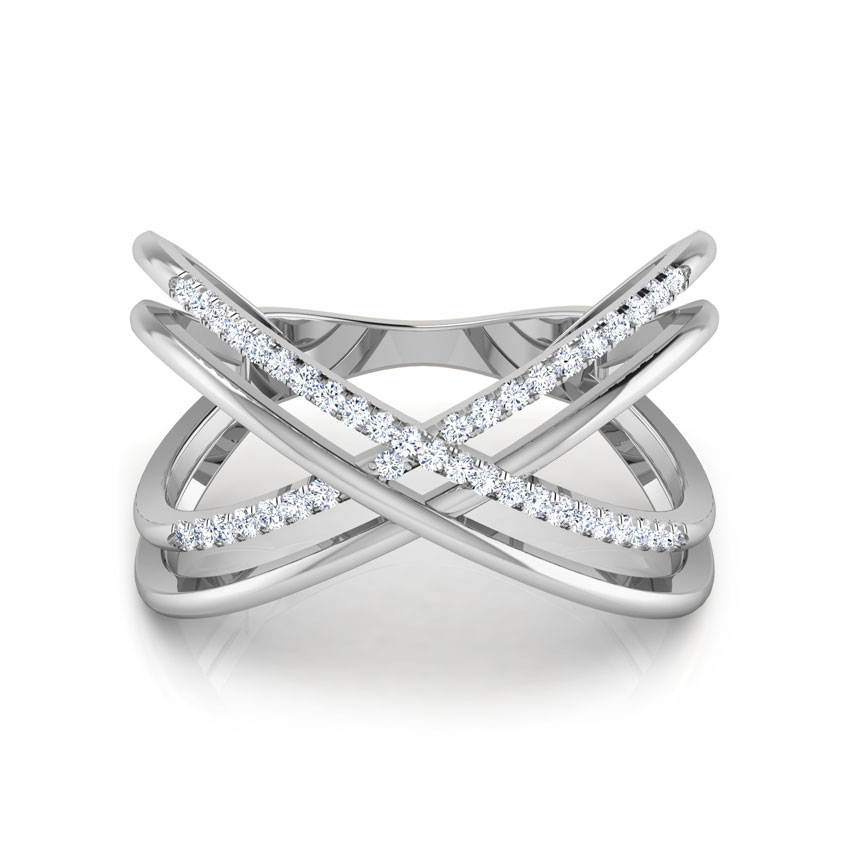 Parallel Criss Cross Diamond Ring Parallel Criss Cross Diamond Ring