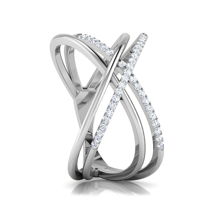 Parallel Criss Cross Diamond Ring Parallel Criss Cross Diamond Ring