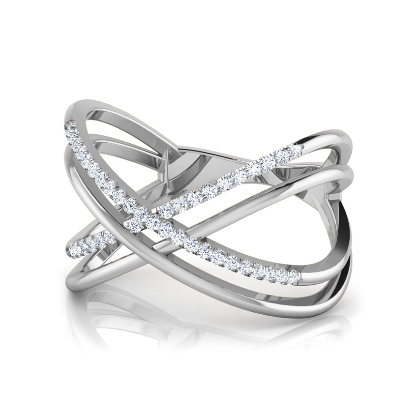 Parallel Criss Cross Diamond Ring Parallel Criss Cross Diamond Ring