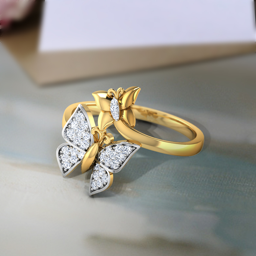 Butterfly Swarm Diamond Ring