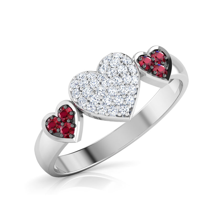 Triplet Heart Ring