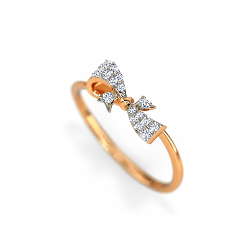Elegant Bow Diamond Ring