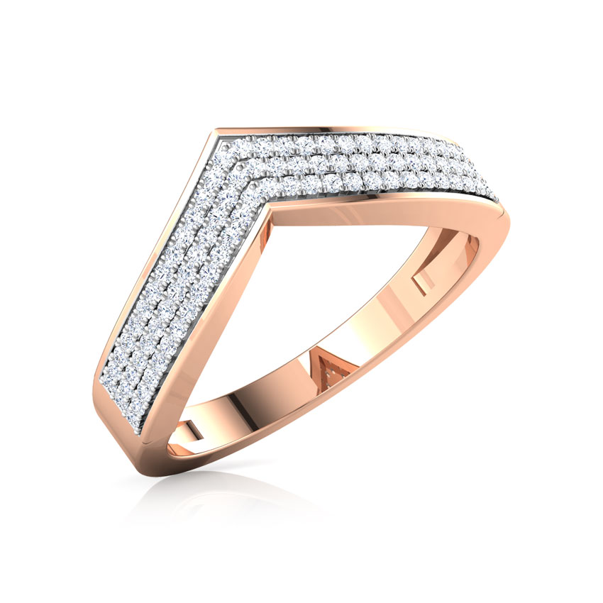 Tri Row V Diamond Ring