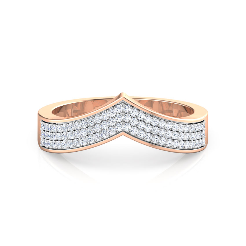 Tri Row V Diamond Ring
