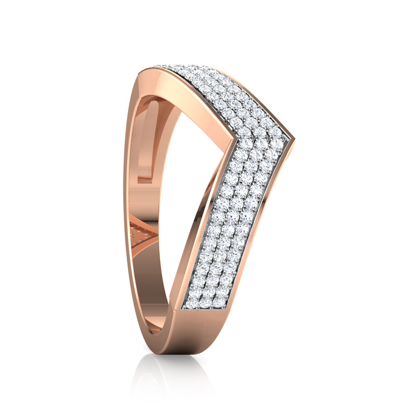 Tri Row V Diamond Ring