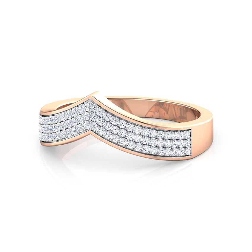Tri Row V Diamond Ring