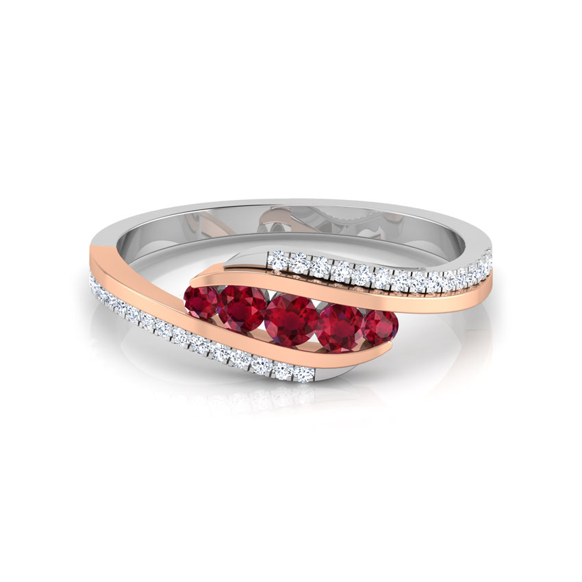 Graceful Tri Line Diamond Ring