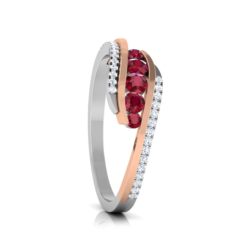 Graceful Tri Line Diamond Ring