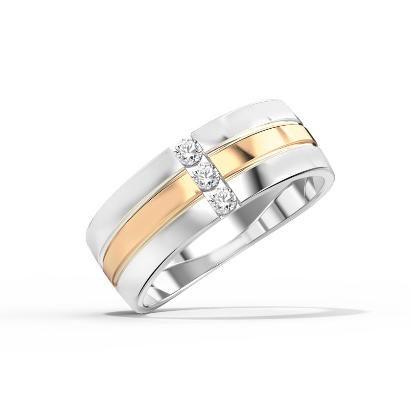 Diamond Rings 14 Karat Rose Gold Scott Grooved Diamond Band