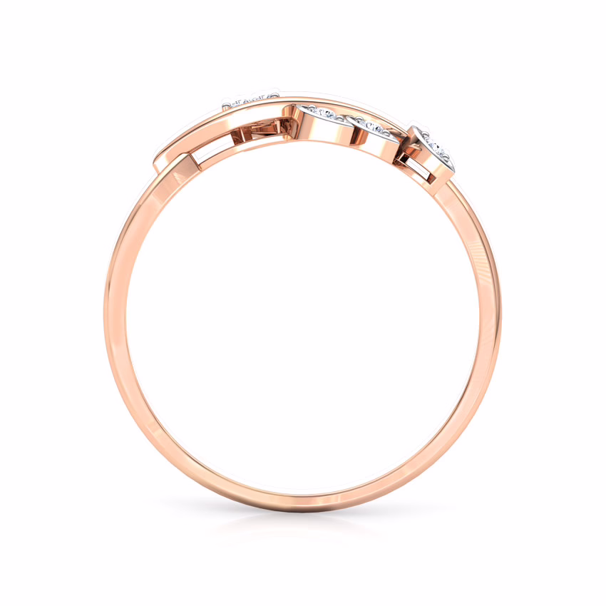 Diamond Rings 14 Karat Rose Gold Classic Leaves Diamond Ring