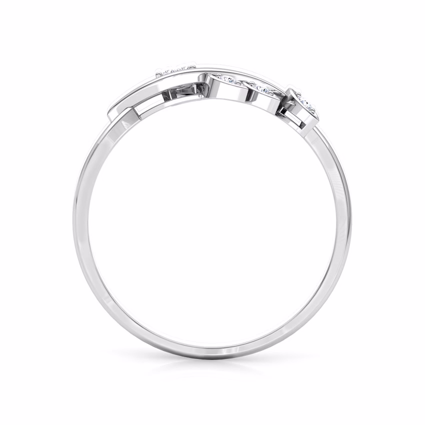 Diamond Rings 18 Karat White Gold Classic Leaves Diamond Ring