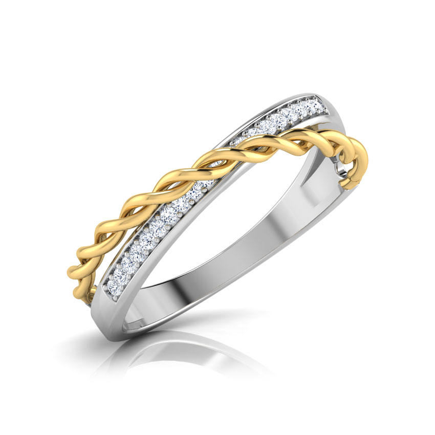 Diamond Rings 18 Karat Two Tone Gold Voyage Twist Ring