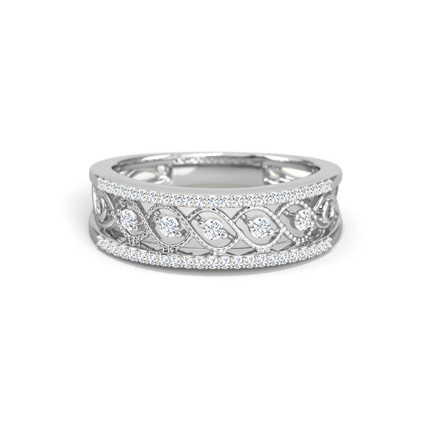 Diamond Rings 18 Karat White Gold Helix Diamond Ring