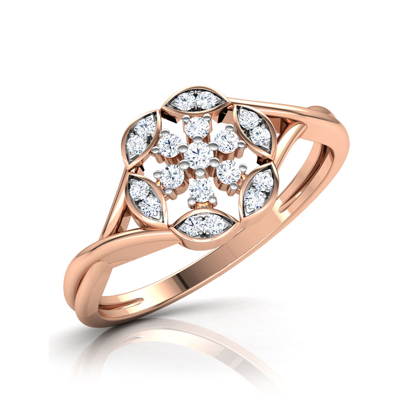 Diamond Rings 18 Karat Rose Gold Starlight Diamond Ring