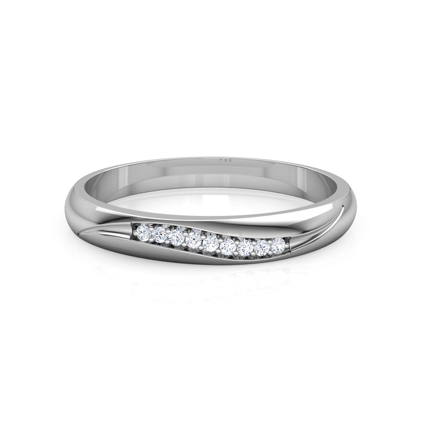 Linear Wave Diamond Ring