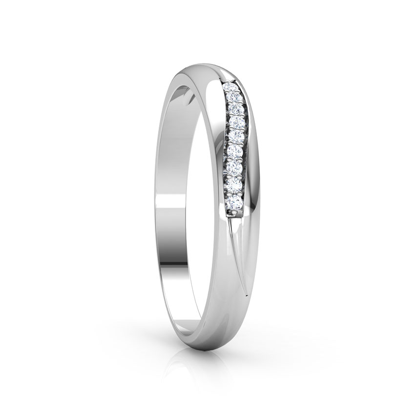Linear Wave Diamond Ring