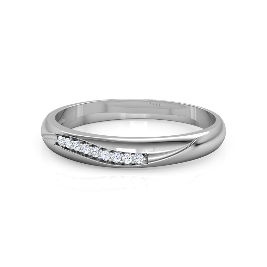 Linear Wave Diamond Ring