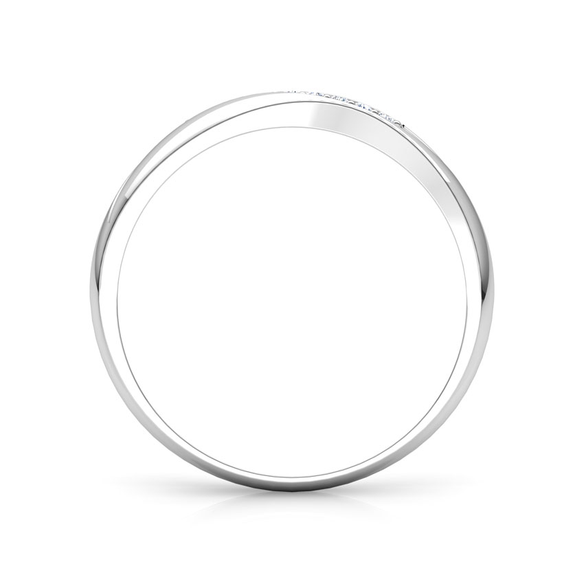 Linear Wave Diamond Ring