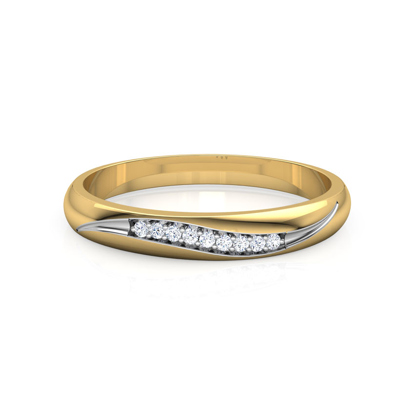Linear Wave Diamond Ring