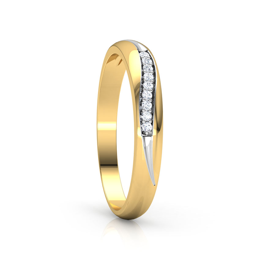 Linear Wave Diamond Ring