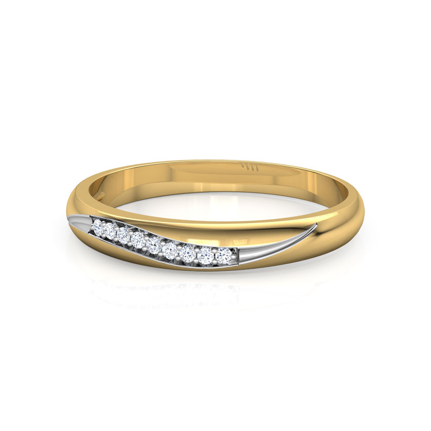 Linear Wave Diamond Ring