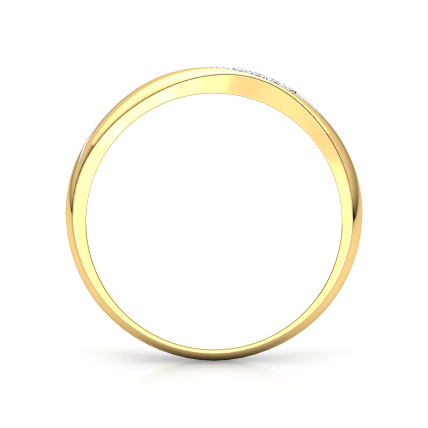 Linear Wave Diamond Ring