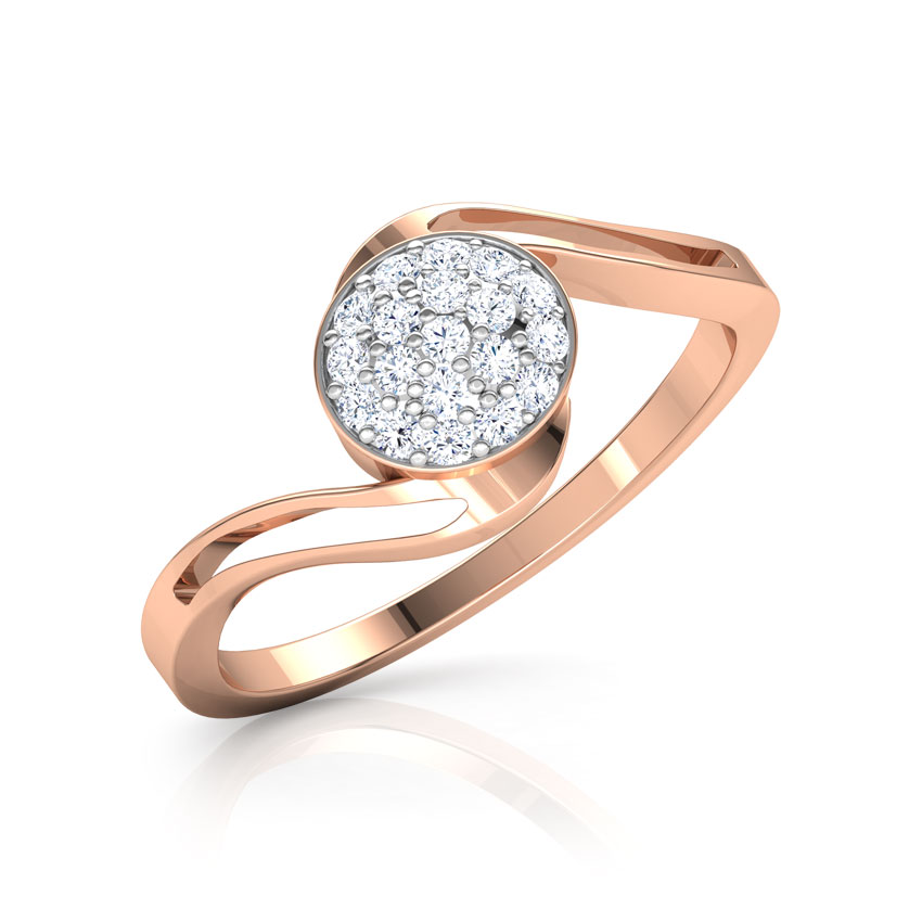 Diamond Rings 14 Karat Rose Gold Clustered Orb Diamond Ring