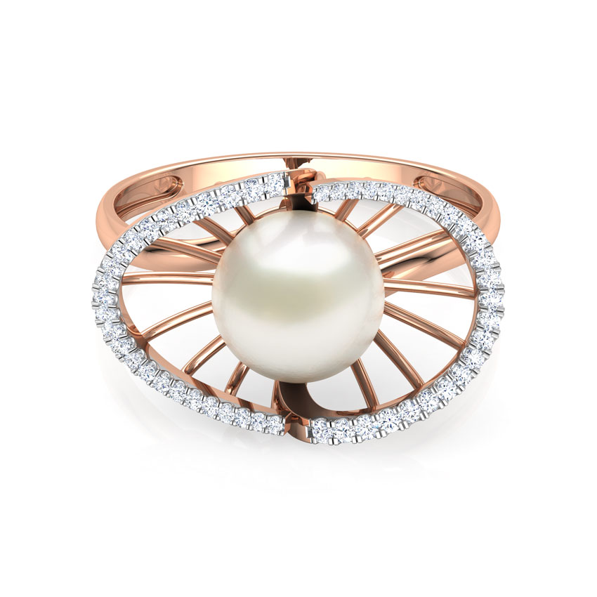 Divine Pearl Diamond Ring