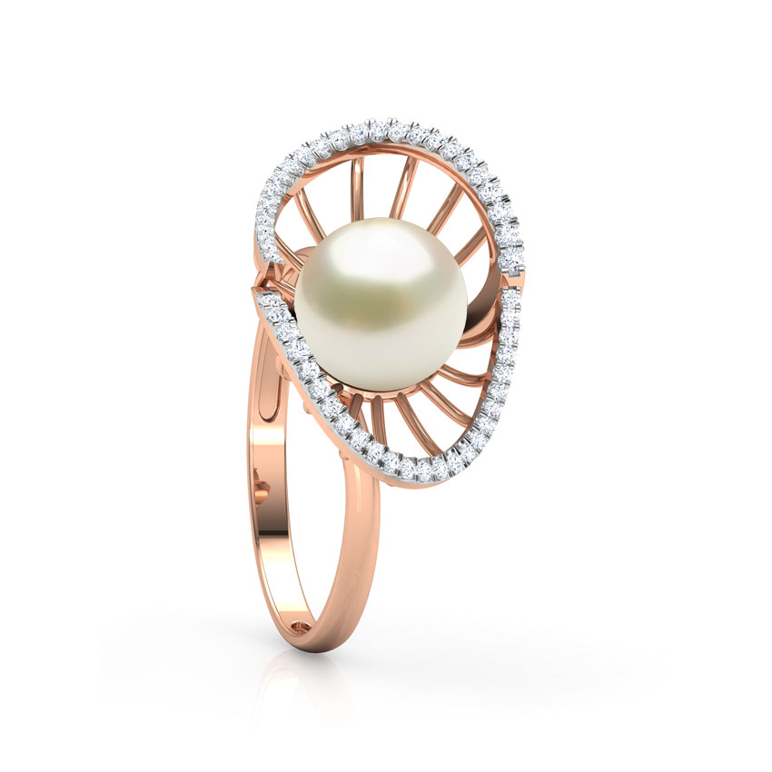 Divine Pearl Diamond Ring