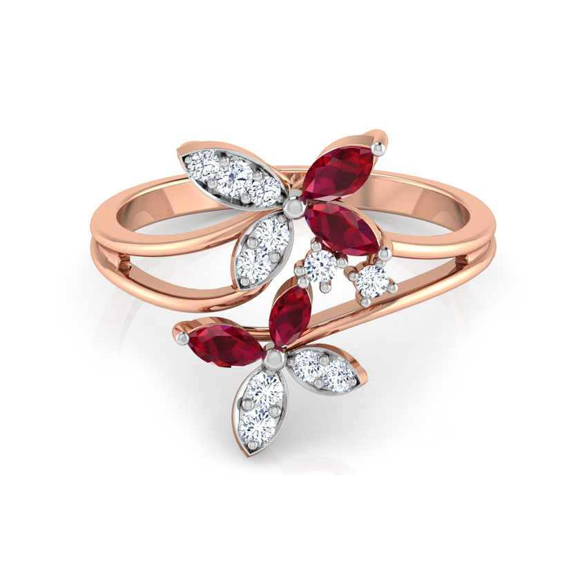 Duo Flower Diamond Ring Duo Flower Diamond Ring