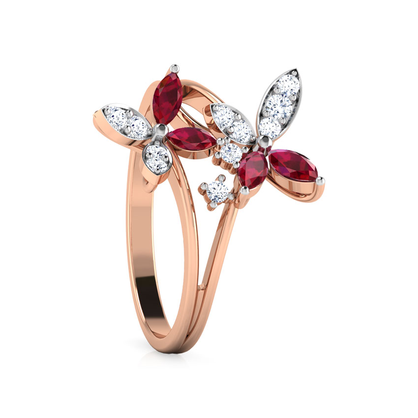 Duo Flower Diamond Ring Duo Flower Diamond Ring