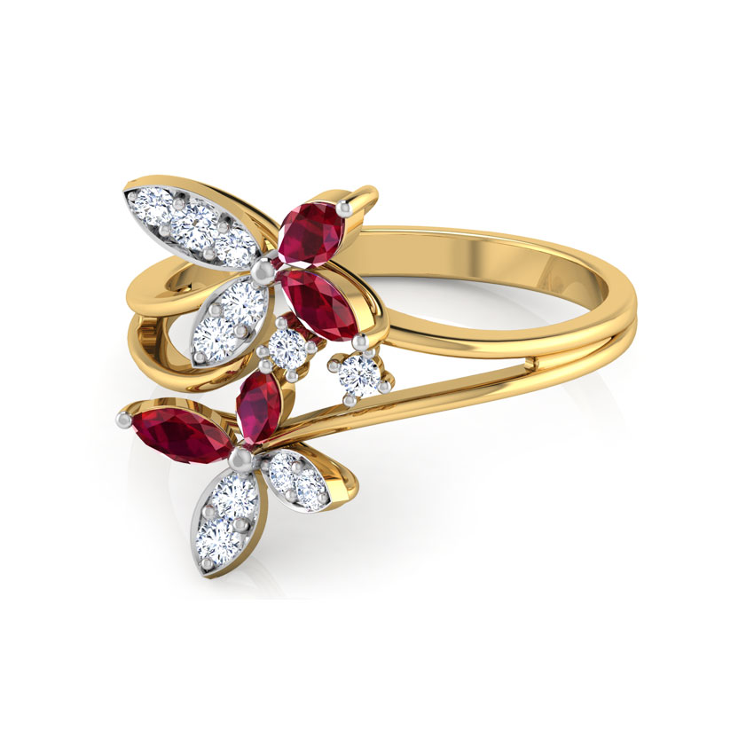 Duo Flower Diamond Ring