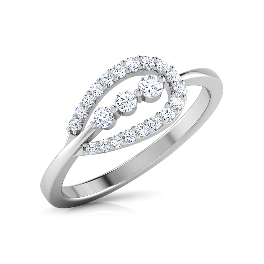 Diamond Rings 18 Karat White Gold Pear Drop Diamond Ring