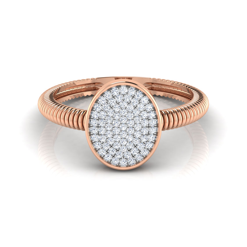Ovate Cluster Diamond Ring