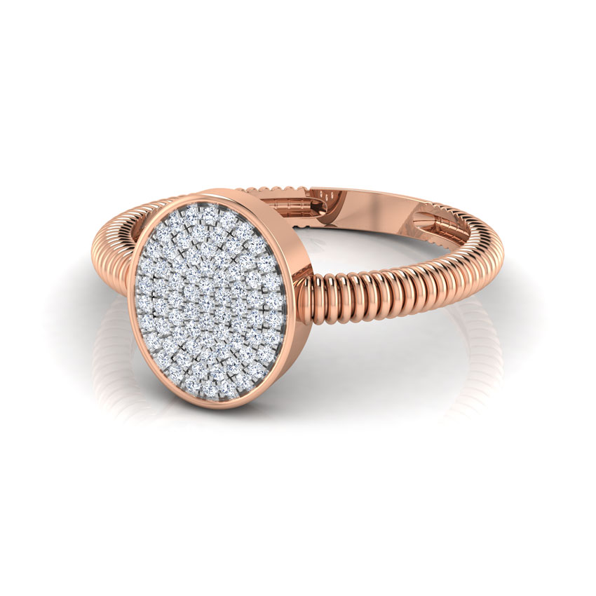 Ovate Cluster Diamond Ring