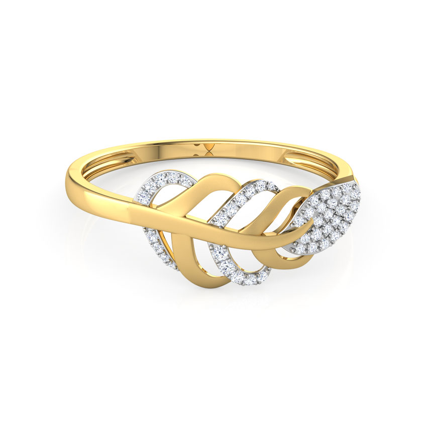 Wispy Leaf Diamond Ring