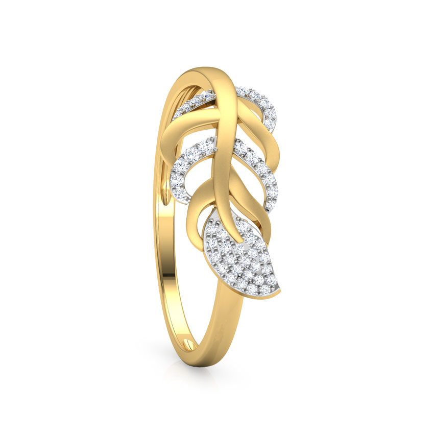 Wispy Leaf Diamond Ring