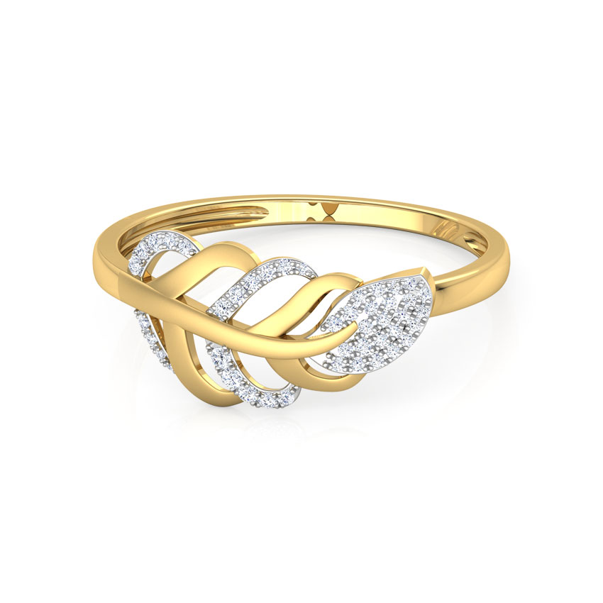 Wispy Leaf Diamond Ring