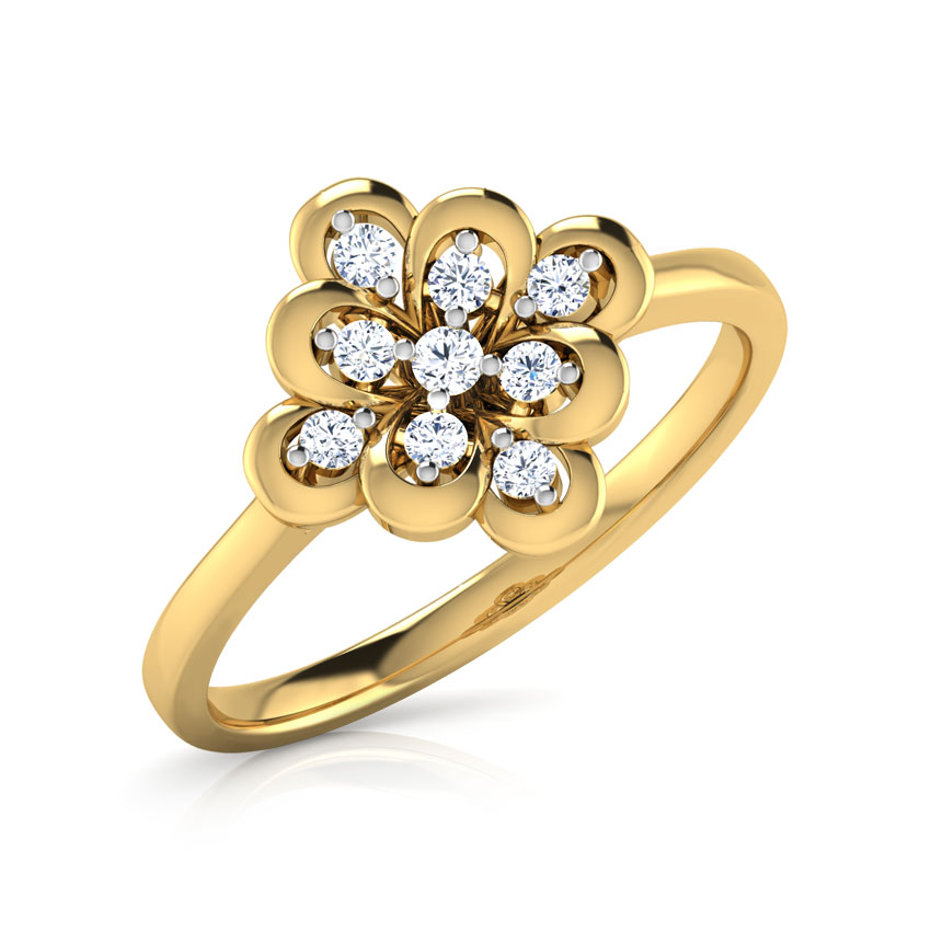 Diamond Rings 18 Karat Yellow Gold Nuo Diamond Ring