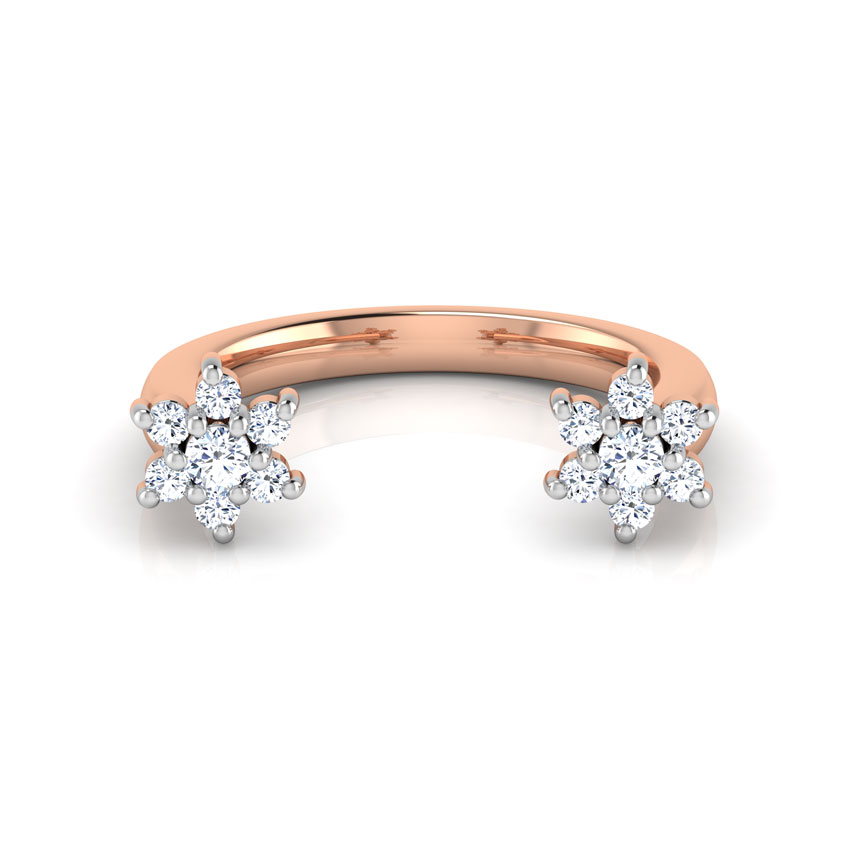 Duo Flower Open Diamond Ring
