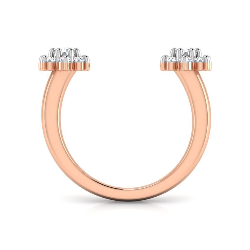 Duo Flower Open Diamond Ring