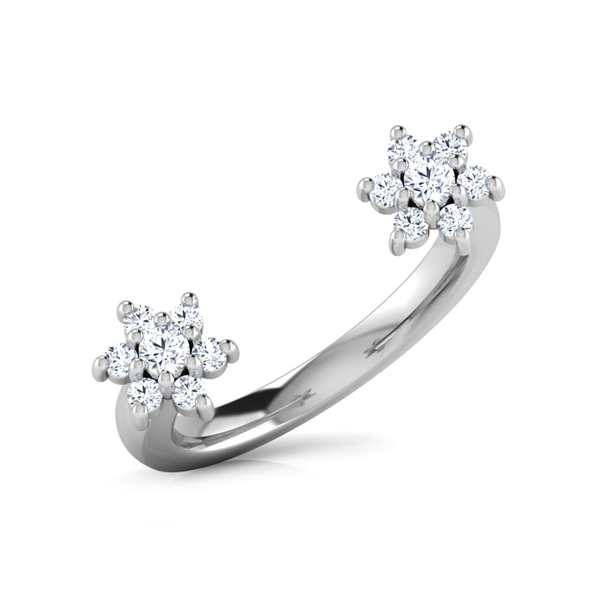 Duo Flower Open Diamond Ring Duo Flower Open Diamond Ring