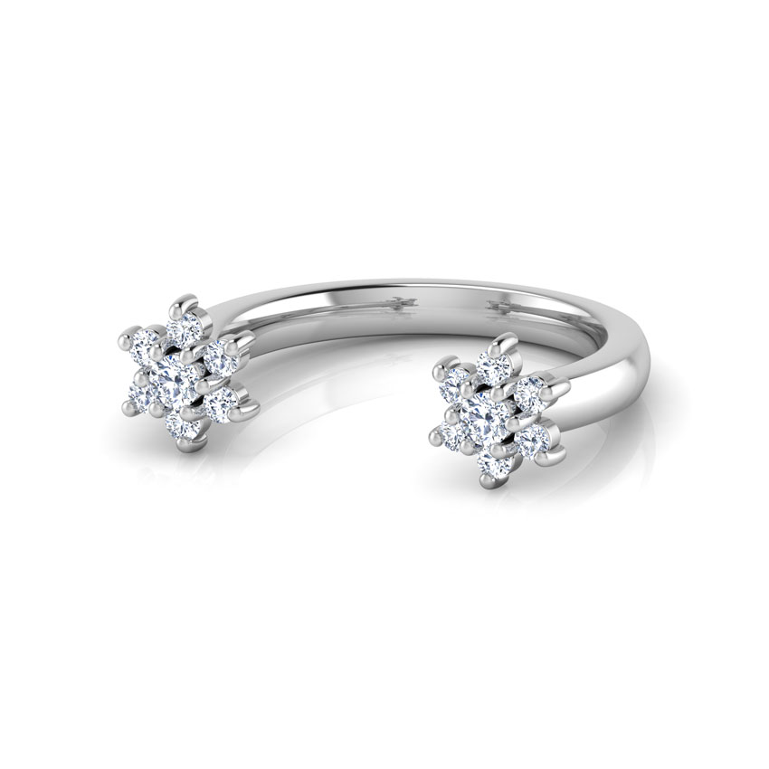 Duo Flower Open Diamond Ring Duo Flower Open Diamond Ring