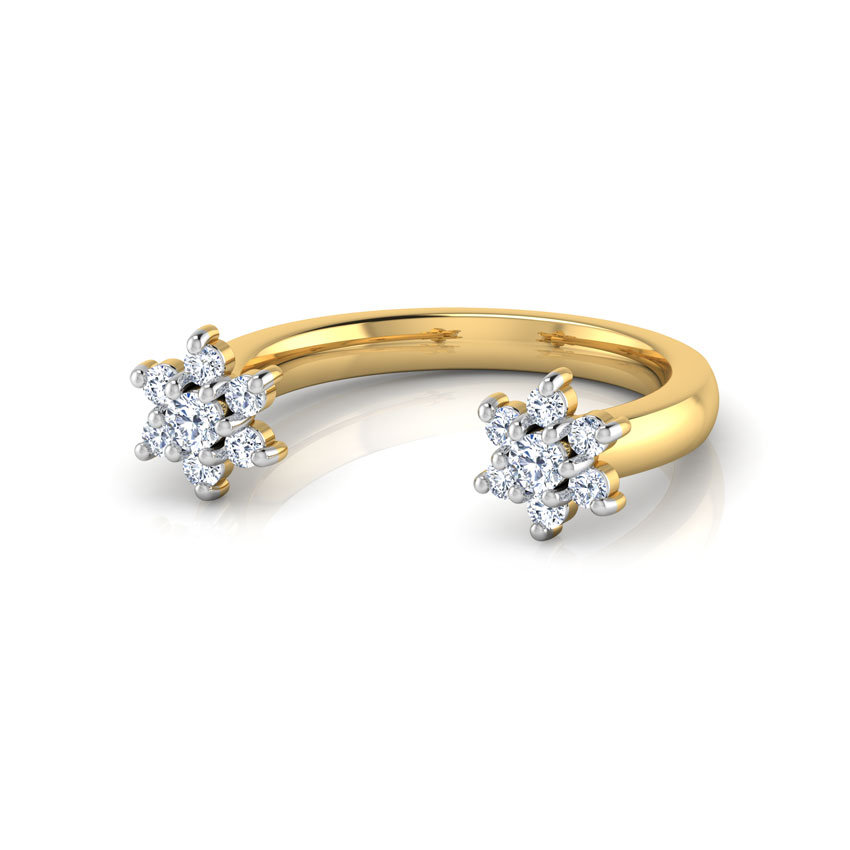 Duo Flower Open Diamond Ring Duo Flower Open Diamond Ring