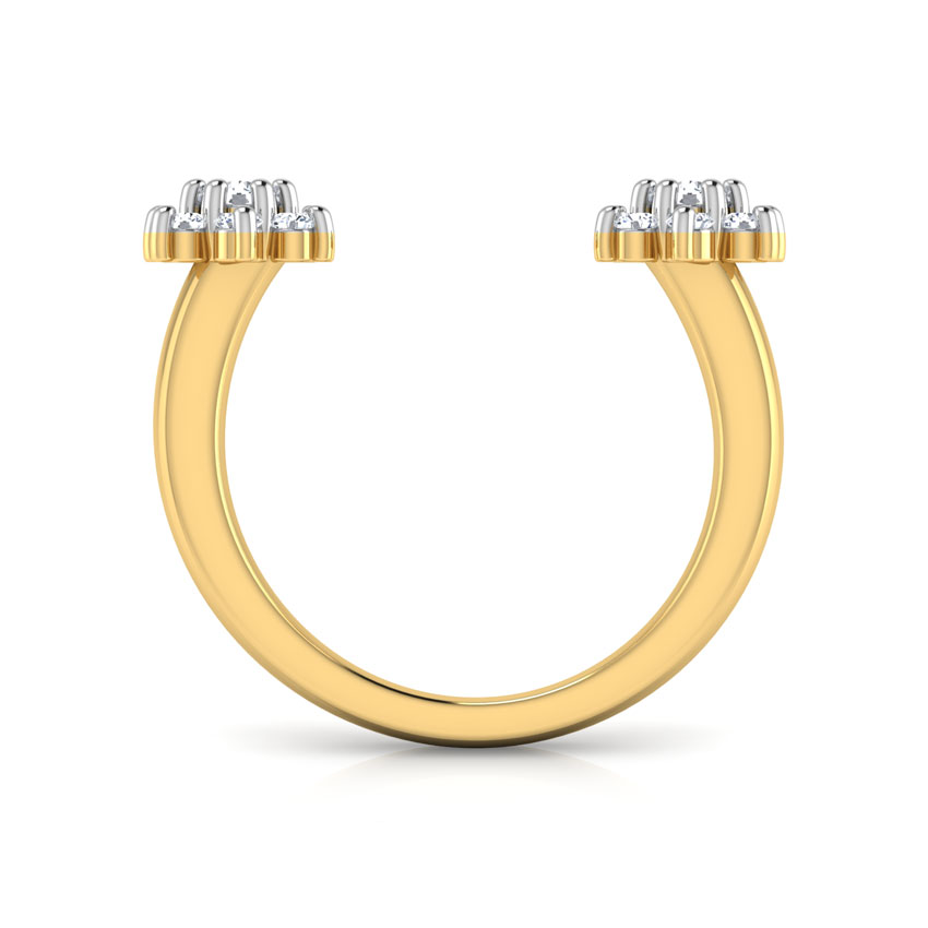Duo Flower Open Diamond Ring Duo Flower Open Diamond Ring