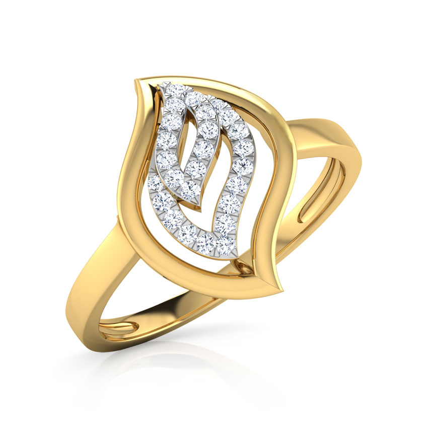 Leaf in Leaf Ring