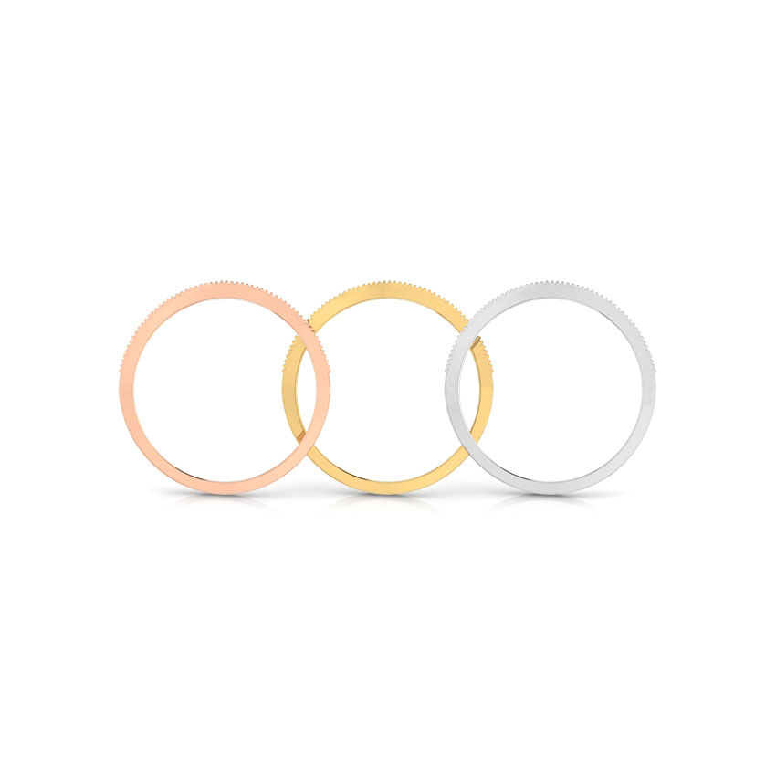 Linear Three Tone Diamond Band